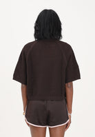 ADIDAS ORIGINALS Polo a manica corta in maglia marrone da donna KE0198 . ADIDAS ORIGINALS 