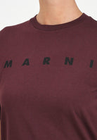 MARNI T-shirt a manica corta bordeaux per donna, ragazzi e bambini con stampa logo M01601M00RF 0M434 MARNI 