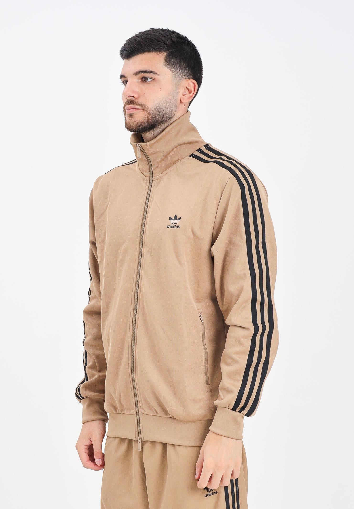 ADIDAS ORIGINALS Felpa con zip Adicolor Classic beige da uomo JY1278 . ADIDAS ORIGINALS 