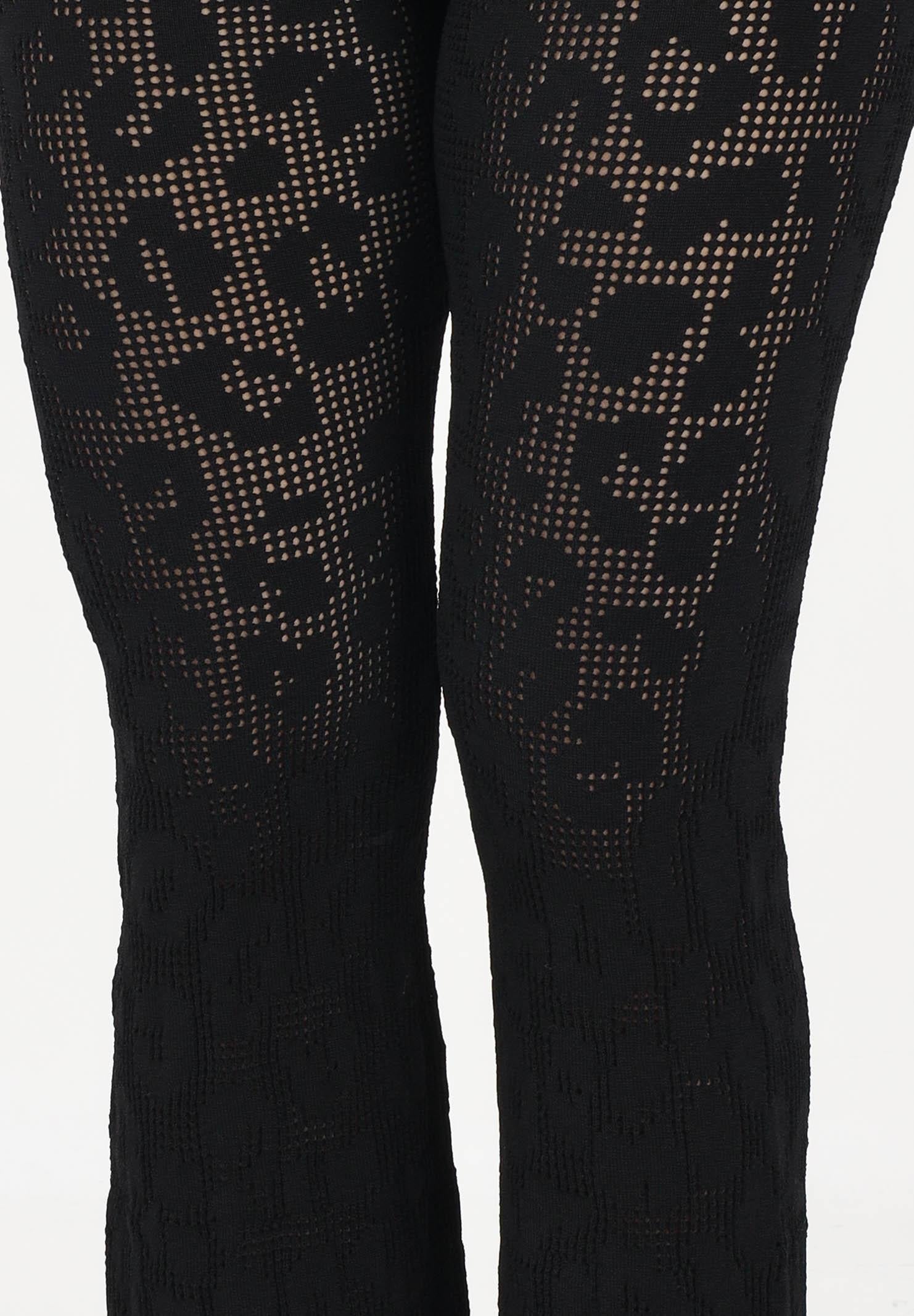 AKEP Pantalone nero da donna in maglia traforata PTKD13225 V1 AKEP 