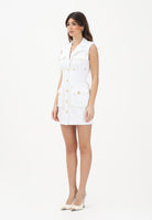 ELISABETTA FRANCHI Abito corto bianco da donna in gabardina di cotone AB92861E2 360 ELISABETTA FRANCHI 