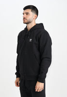 ADIDAS ORIGINALS Felpa con zip Trefoil Essentials nera da uomo IW5791  ADIDAS ORIGINALS 