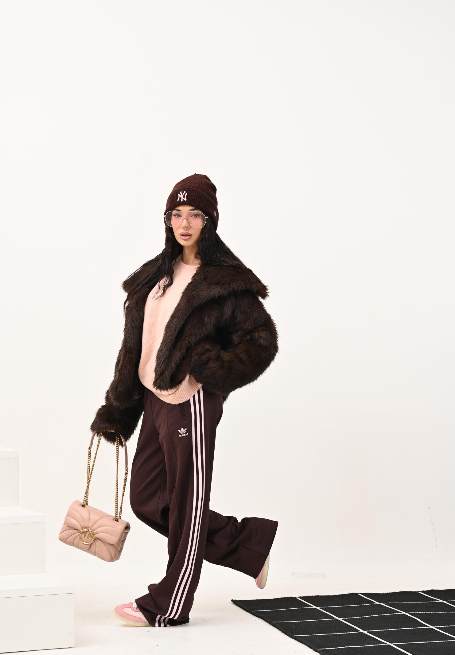 ADIDAS ORIGINALS Pantalone sportivo adicolor Classic Firebird Loose marrone e rosa da donna IR6093  ADIDAS ORIGINALS 