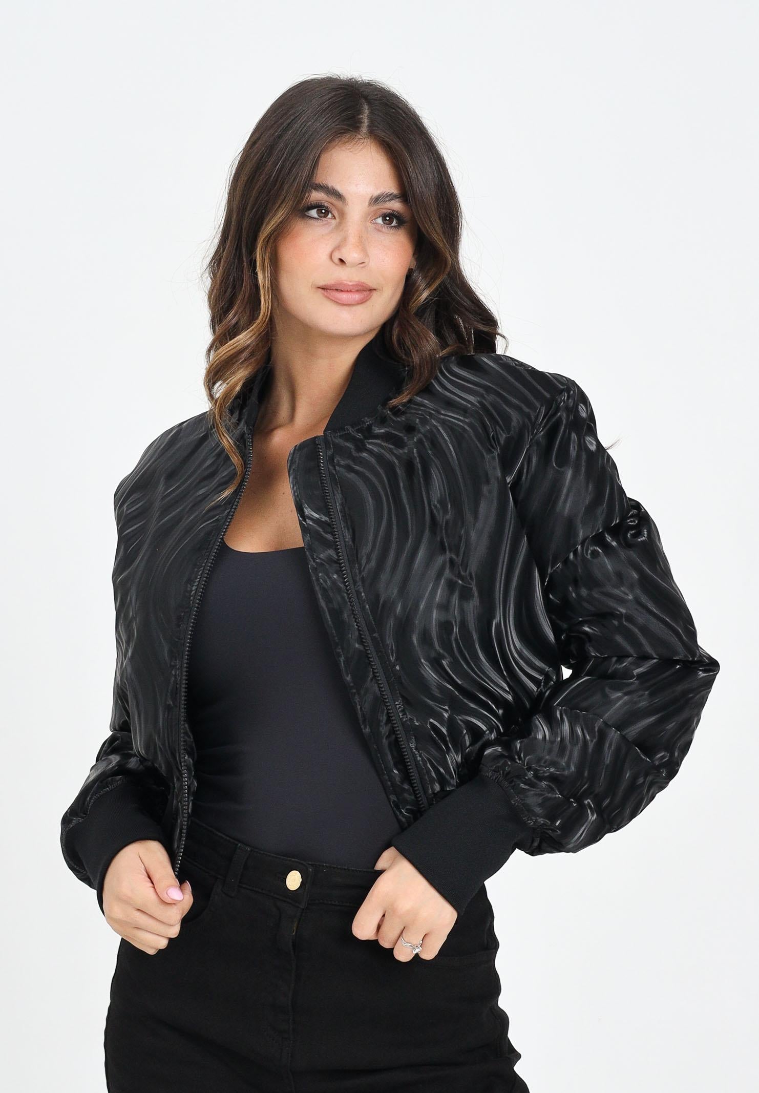ARMANI EXCHANGE Bomber nero da donna con motivo a onde lucide XW000738AF16211 FC102 ARMANI EXCHANGE 