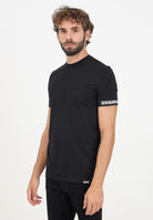 DSQUARED2 T-shirt a manica corta nera da uomo con manica logata D9M3S6210 001 DSQUARED2 