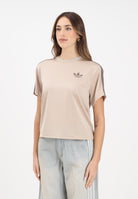 ADIDAS ORIGINALS T-shirt a manica corta beige da donna con logo KD1348 . ADIDAS ORIGINALS 