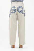 DSQUARED2 Pantalone beige per donna, ragazzi e bambini con il logo DSQ2 ricamato sul retro DQ2734D00XC DQ717 DSQUARED2 