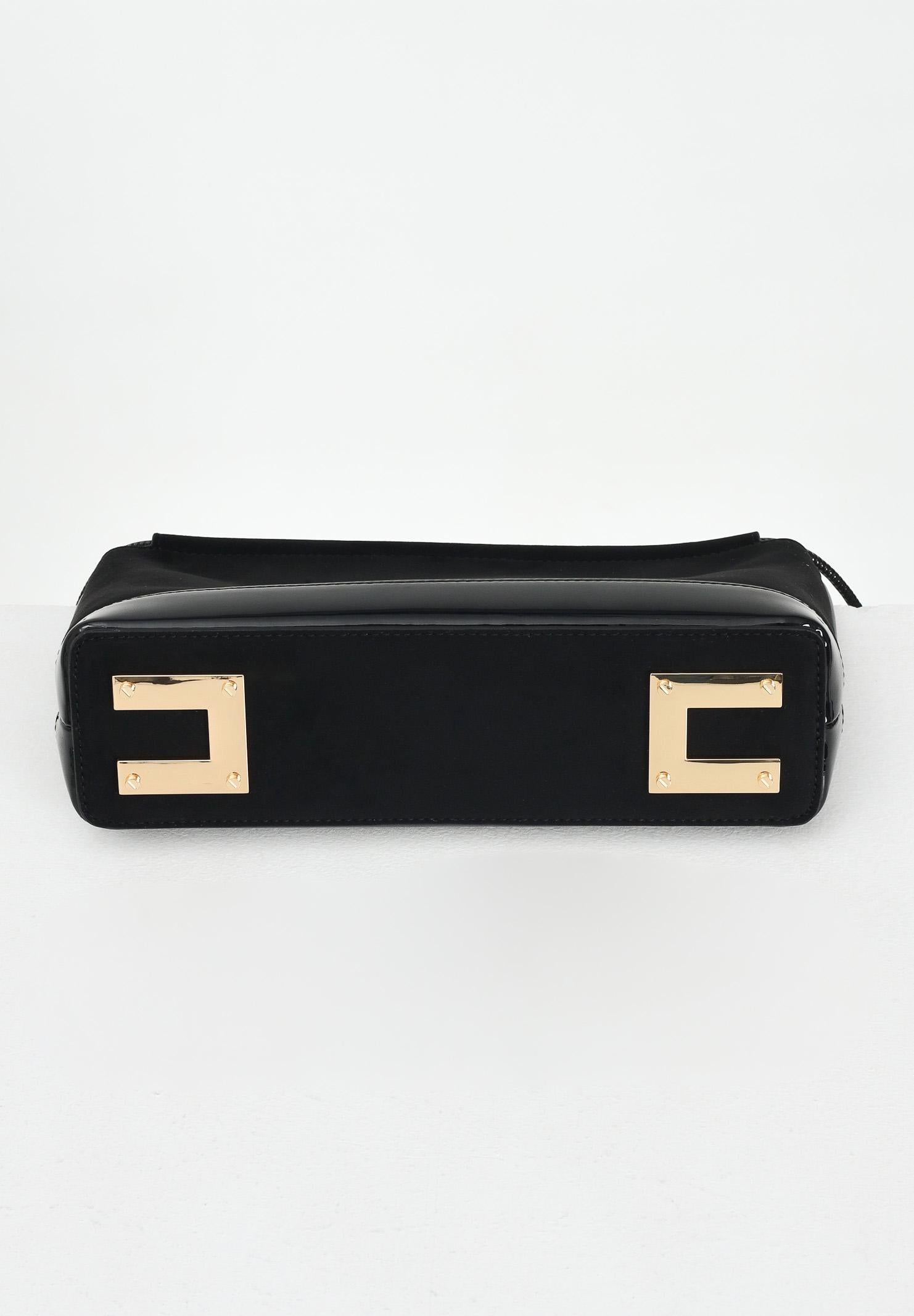 ELISABETTA FRANCHI Pochette nera da donna in morbida pelle scamosciata BS60A57E2 110 ELISABETTA FRANCHI 