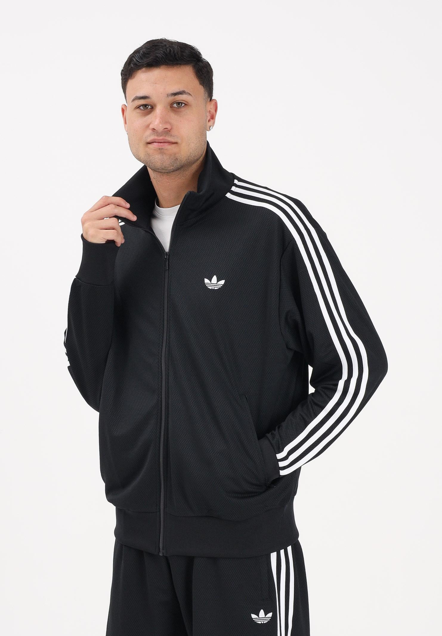 ADIDAS ORIGINALS Firebird Adicolor Mesh zip sweatshirt in black