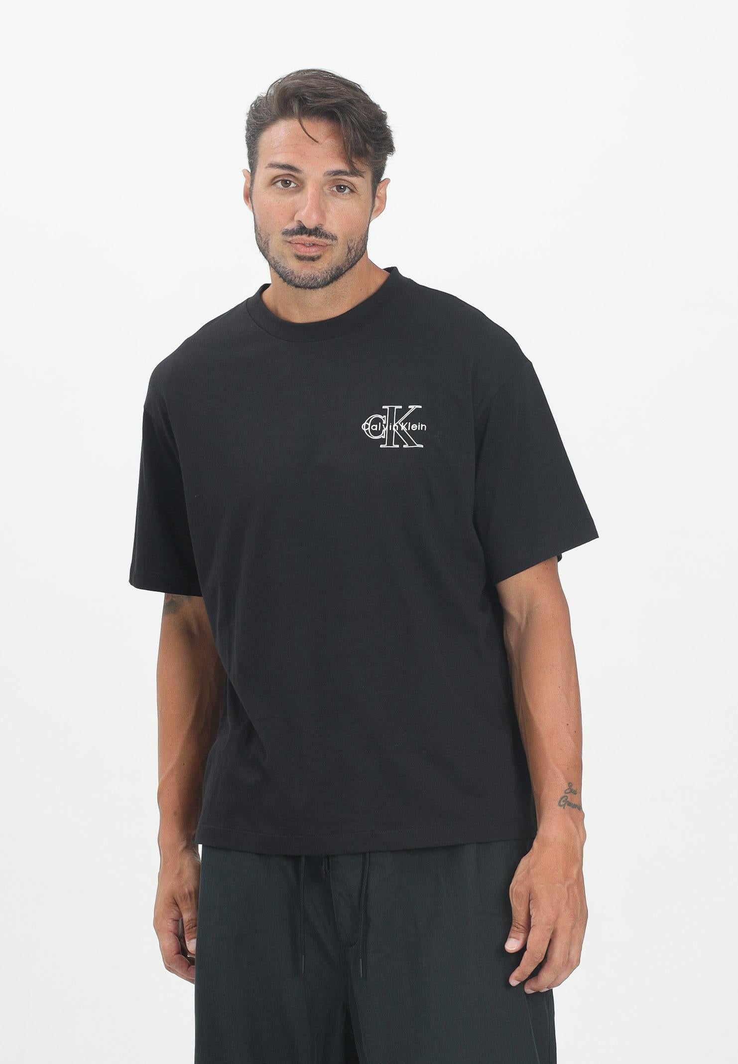 CALVIN KLEIN JEANS T-shirt a manica corta nera da uomo con logo LV04RC856GUB1  CALVIN KLEIN JEANS 