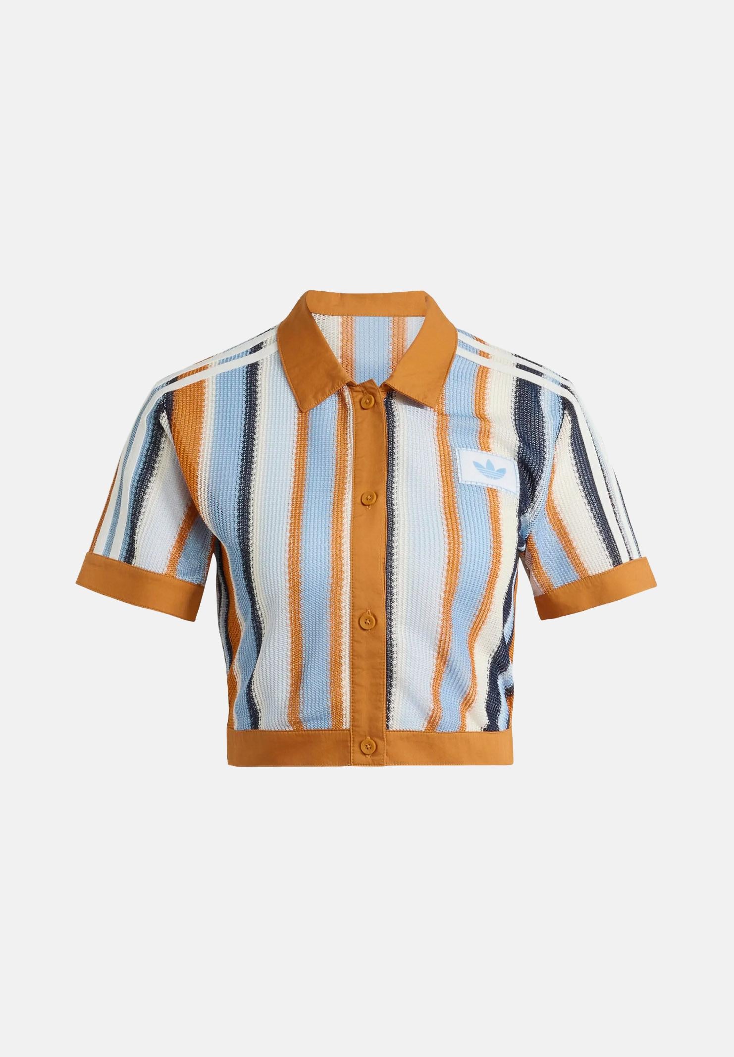 ADIDAS ORIGINALS Camicia crop SUMMER GLOW STRIPED multicolore da donna<BR/> KY8139 . ADIDAS ORIGINALS 