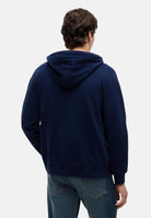 TOMMY HILFIGER Felpa con zip Flag Embroidery French Terry Zip-Thru Hoody carbon navy blu, colore basico blu, uomo. MW0MW43382 DCC TOMMY HILFIGER 