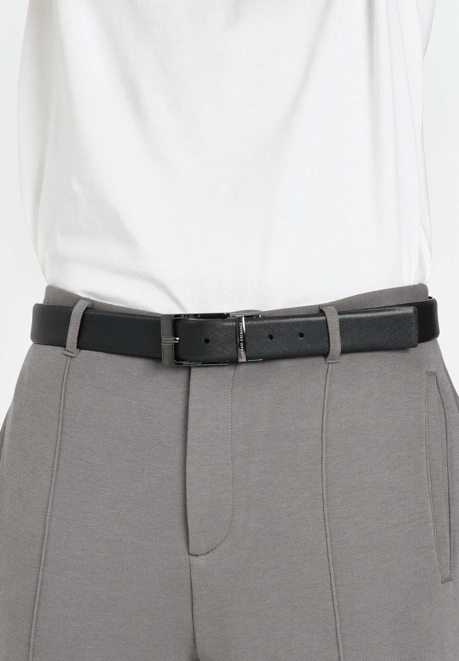 ARMANI EXCHANGE Cinutra reversibile nera e marrone da uomo 951060CC236 54120 ARMANI EXCHANGE 