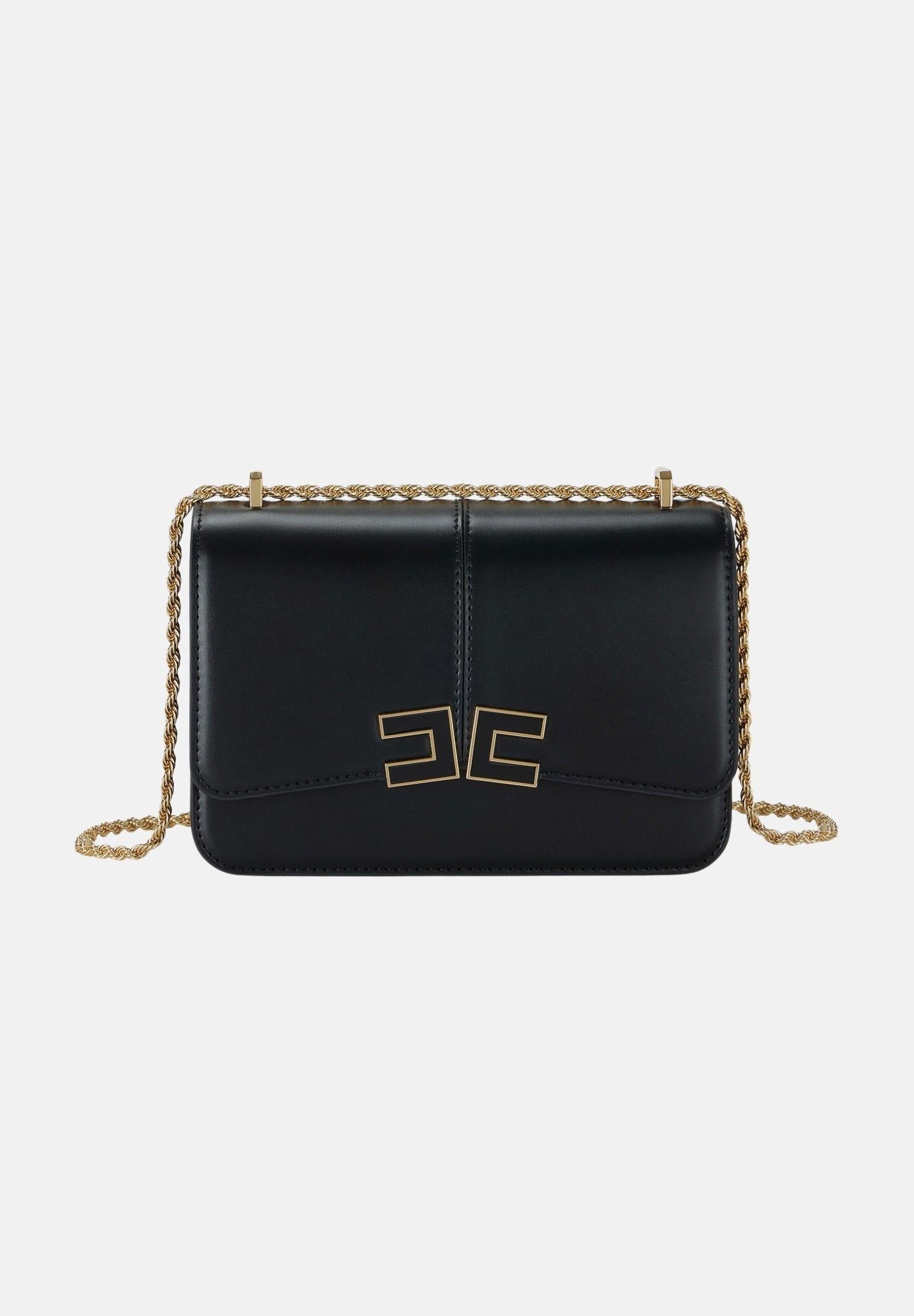 ELISABETTA FRANCHI Borsa a tracolla nera da donna con logo BS91A61E2 110 ELISABETTA FRANCHI 