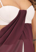 PATRIZIA PEPE Top con bustier panna e bordeaux da donna 8C0805A454 FG17 PATRIZIA PEPE 