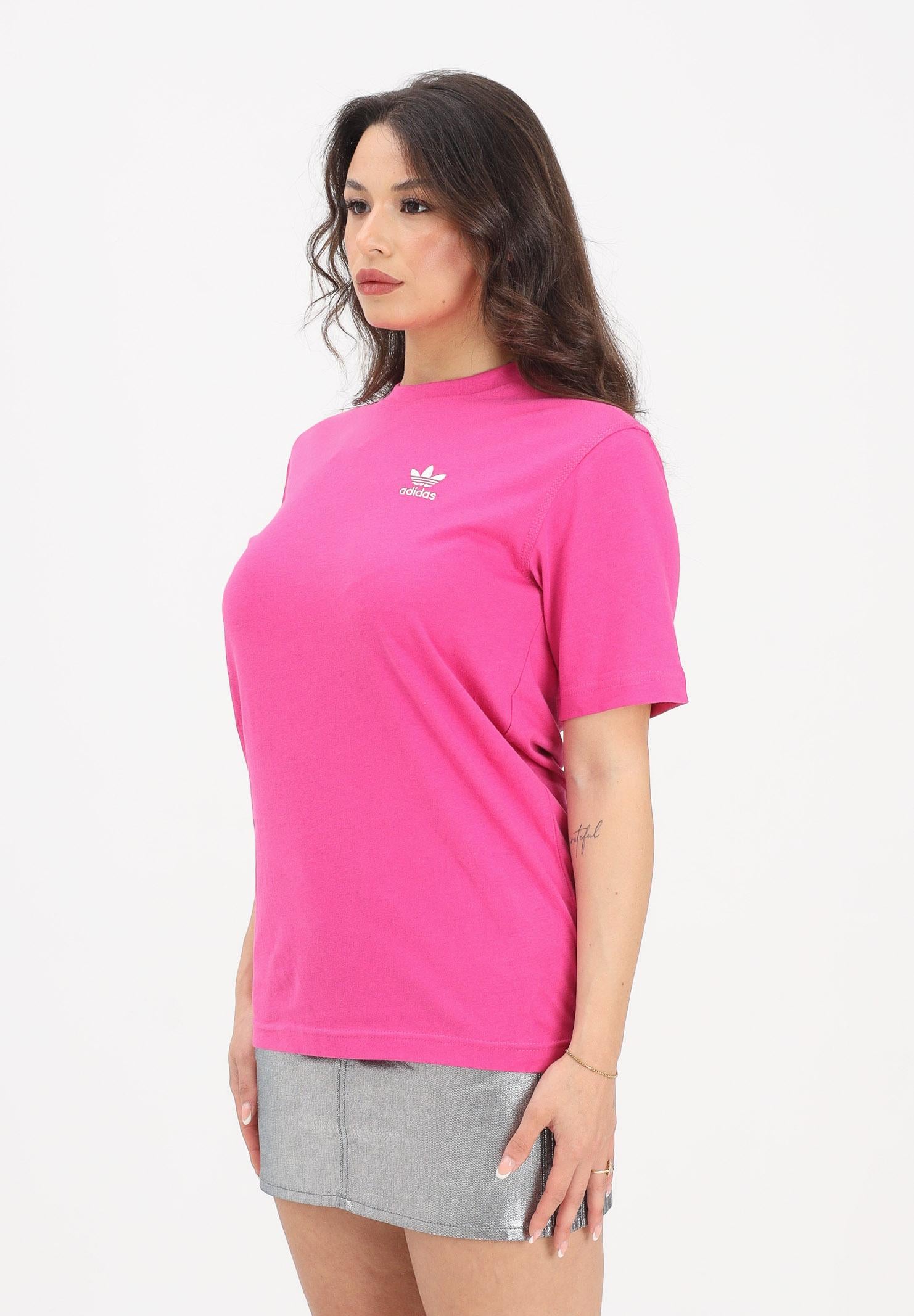 ADIDAS ORIGINALS T-shirt a manica corta TREFOIL ESSENTIALS fucsia da donna JY8597 . ADIDAS ORIGINALS 