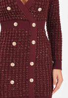 ELISABETTA FRANCHI Abito corto bordeaux da donna con paillettes AM15Q56E2 CG3 ELISABETTA FRANCHI 