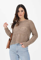 JDY Maglia traforata fango da donna 15287384 GR JDY 