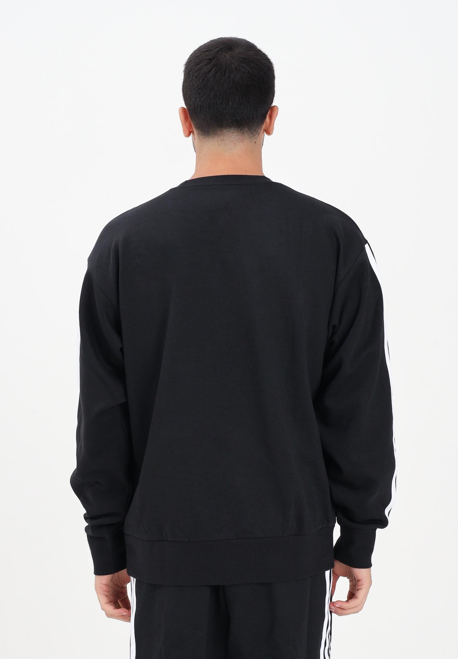 ADIDAS PERFORMANCE Felpa girocollo Essentials 3-Stripes Fleece nera da uomo JE6304  ADIDAS PERFORMANCE 