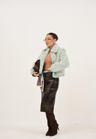 PATRIZIA PEPE Gonna midi marrone da donna con finitura marmorizzata 8G0463E064 J4L8 PATRIZIA PEPE 