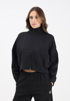 ADIDAS ORIGINALS Felpa con zip Off Placed 3 Stripes nera da donna JX2705 . ADIDAS ORIGINALS 