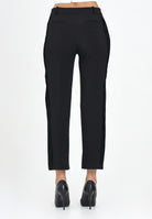 ELISABETTA FRANCHI Pantalone elegante nero da donna con dettagli smoking PA08856E2 110 ELISABETTA FRANCHI 