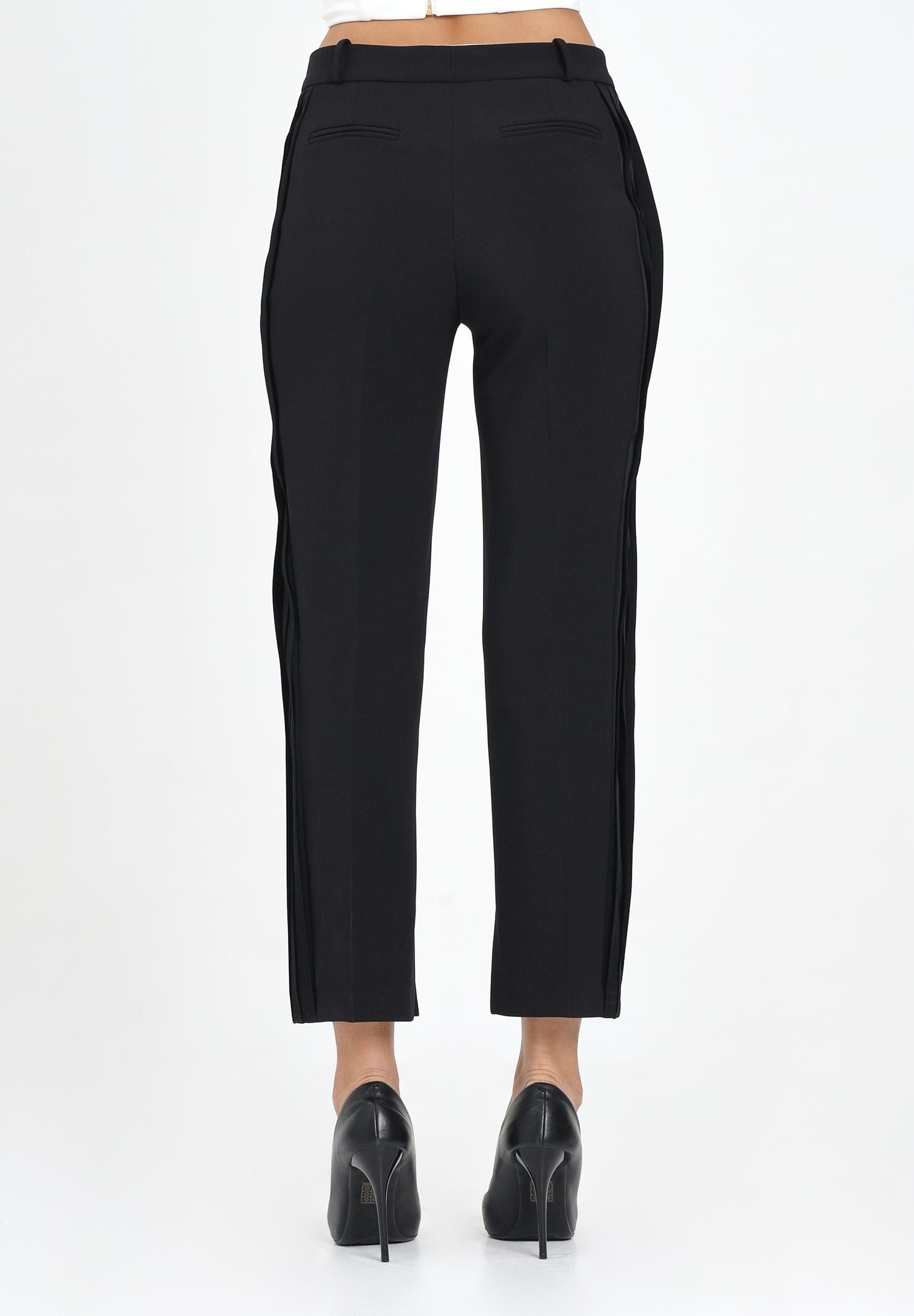 ELISABETTA FRANCHI Pantalone elegante nero da donna con dettagli smoking PA08856E2 110 ELISABETTA FRANCHI 