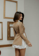 SANTAS Abito corto Noble beige da donna con gonna ballon PV2605 BEBI SANTAS 