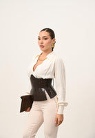 ELISABETTA FRANCHI Blusa latte da donna con dettaglio gioiello CA12356E2 DZ9 ELISABETTA FRANCHI 