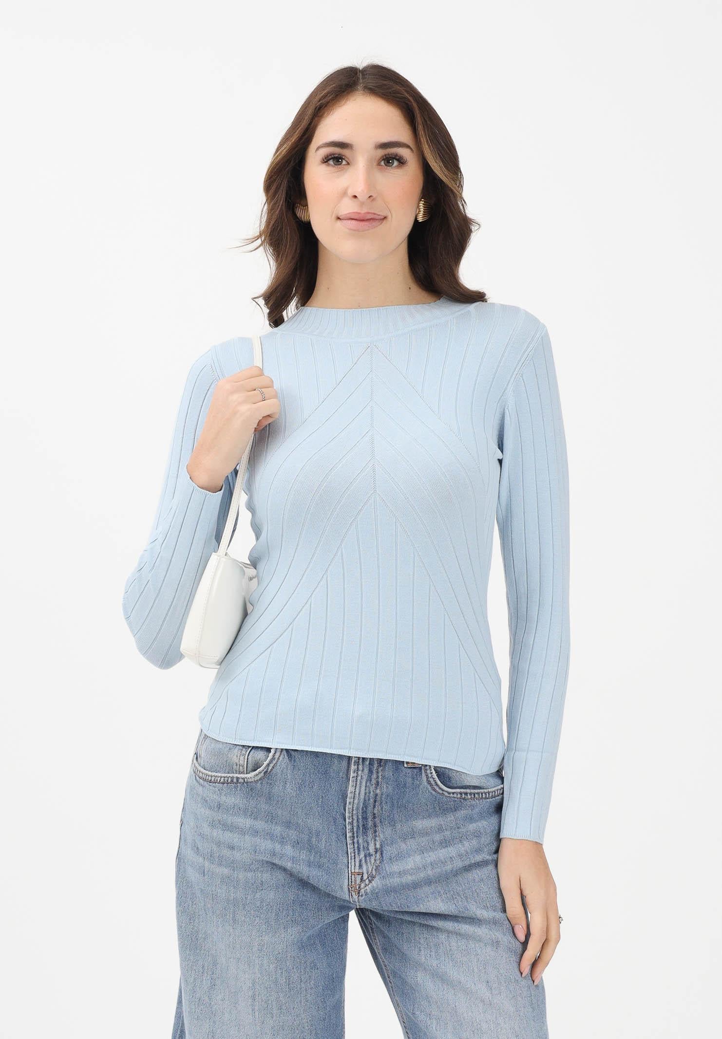 JDY Maglioncino girocollo celeste da donna 15207694 CABL JDY 