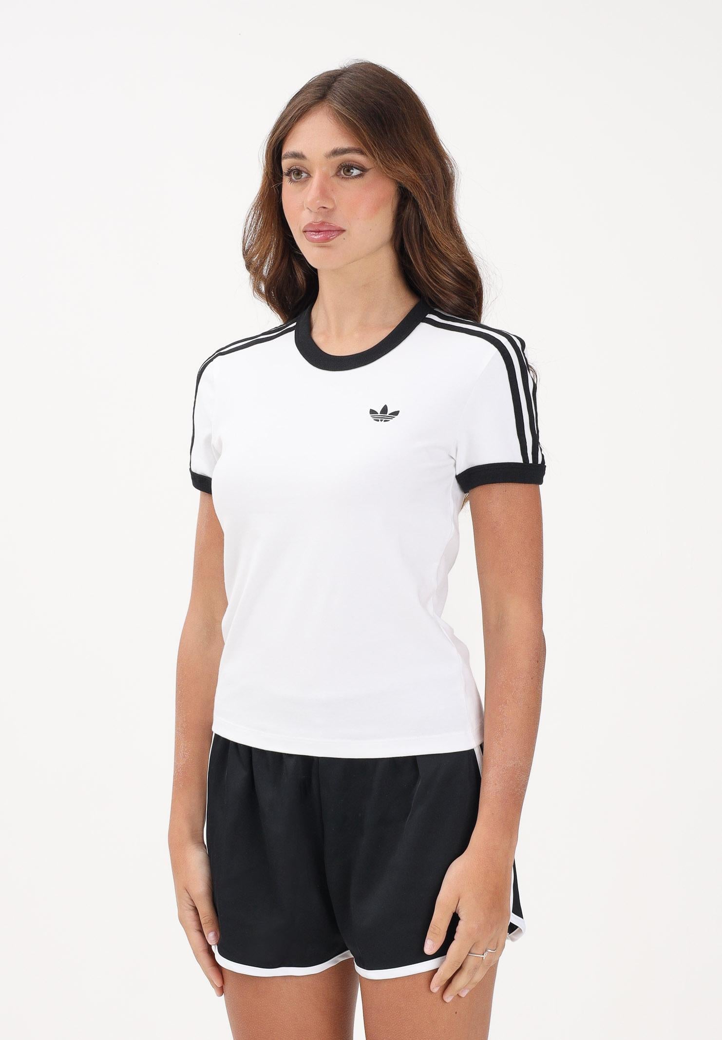 ADIDAS ORIGINALS T-shirt a manica corta 3-Stripes bianca da donna KD3683 . ADIDAS ORIGINALS 