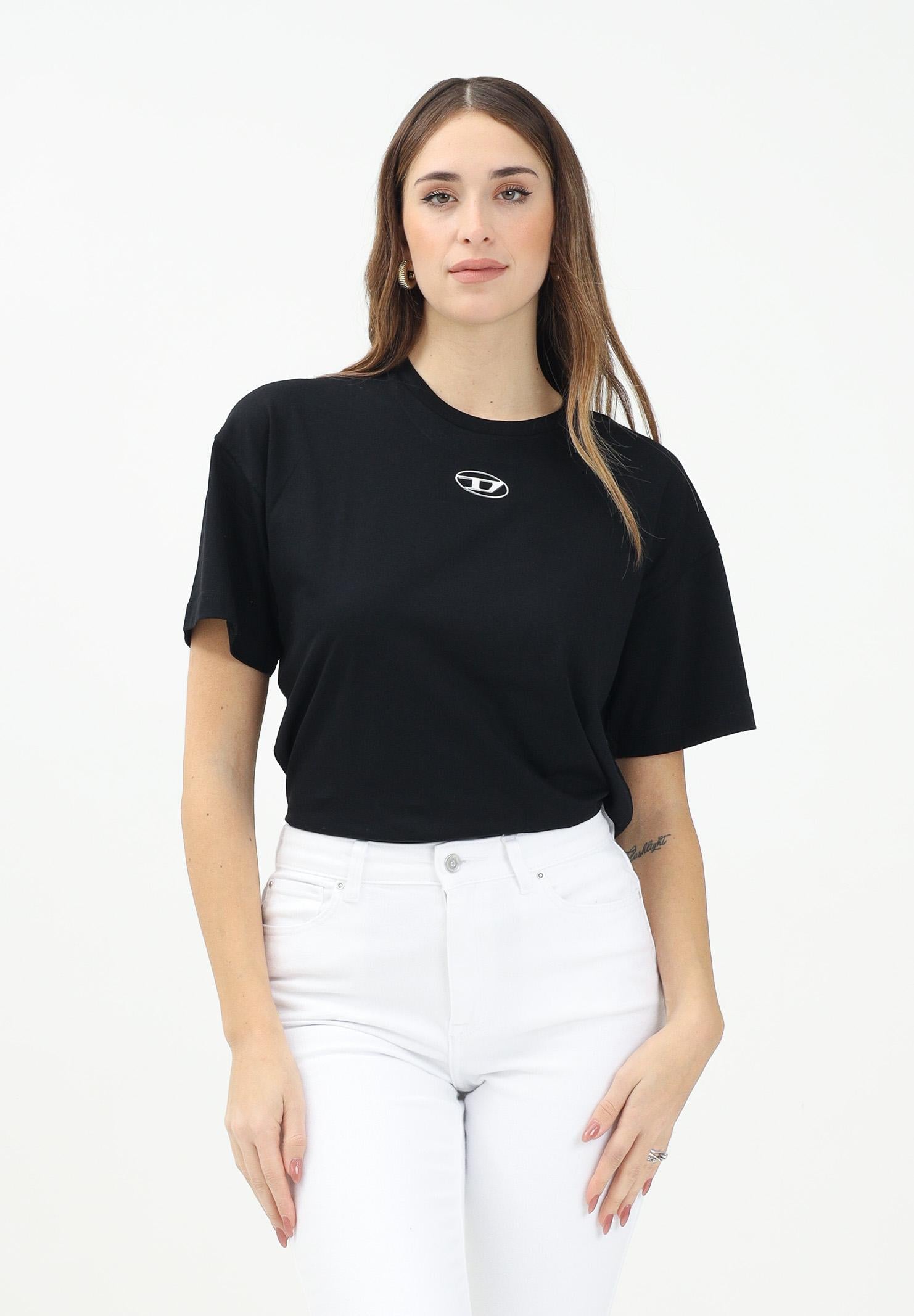 DIESEL T-shirt a manica corta Tmarcus Over nera per donna, ragazzi e bambini J0202200YI9 K900 DIESEL 