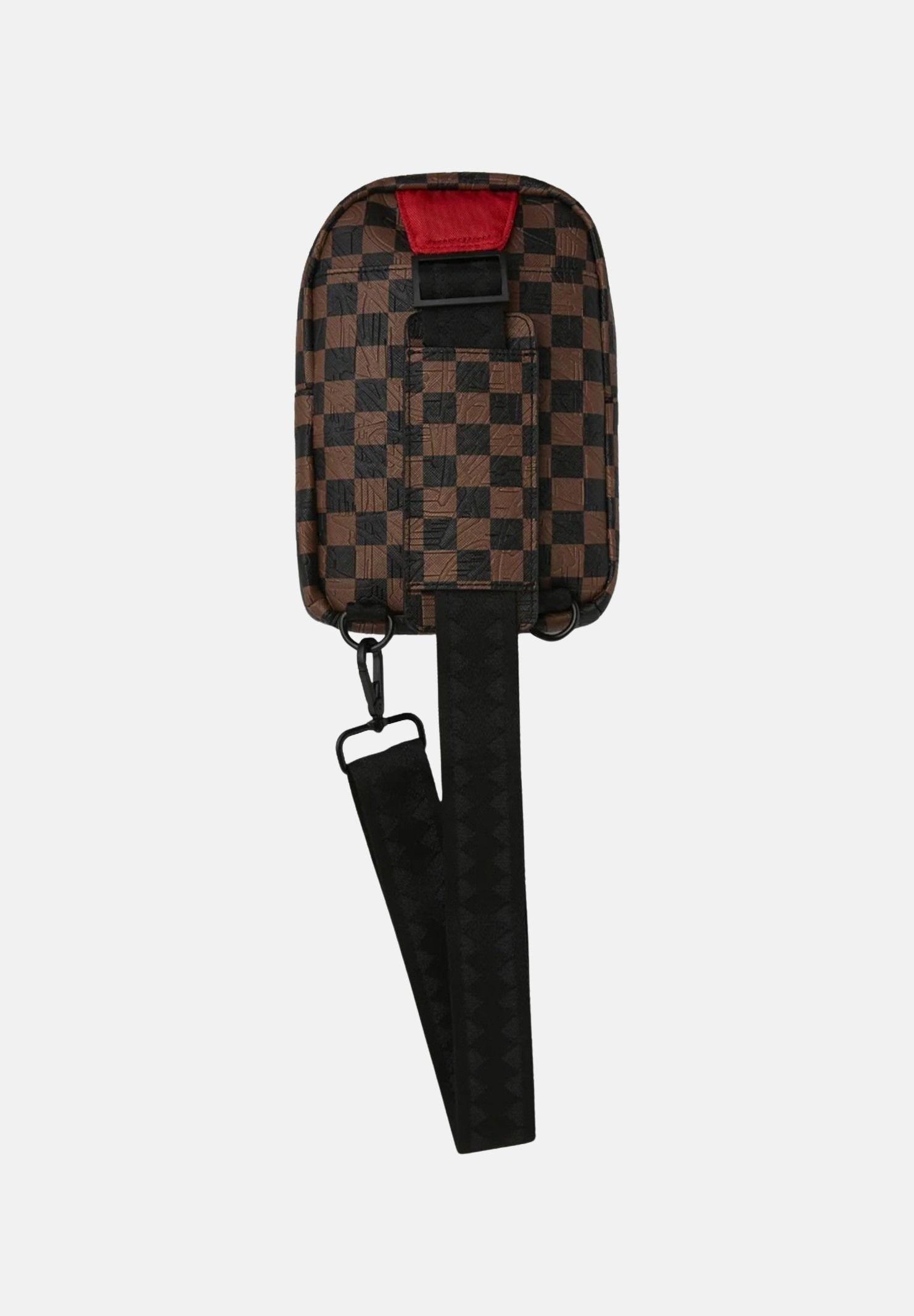 SPRAYGROUND Borsello Check 2 Emboss Backpack Sling marrone da uomo 910B8237NSZ . SPRAYGROUND 