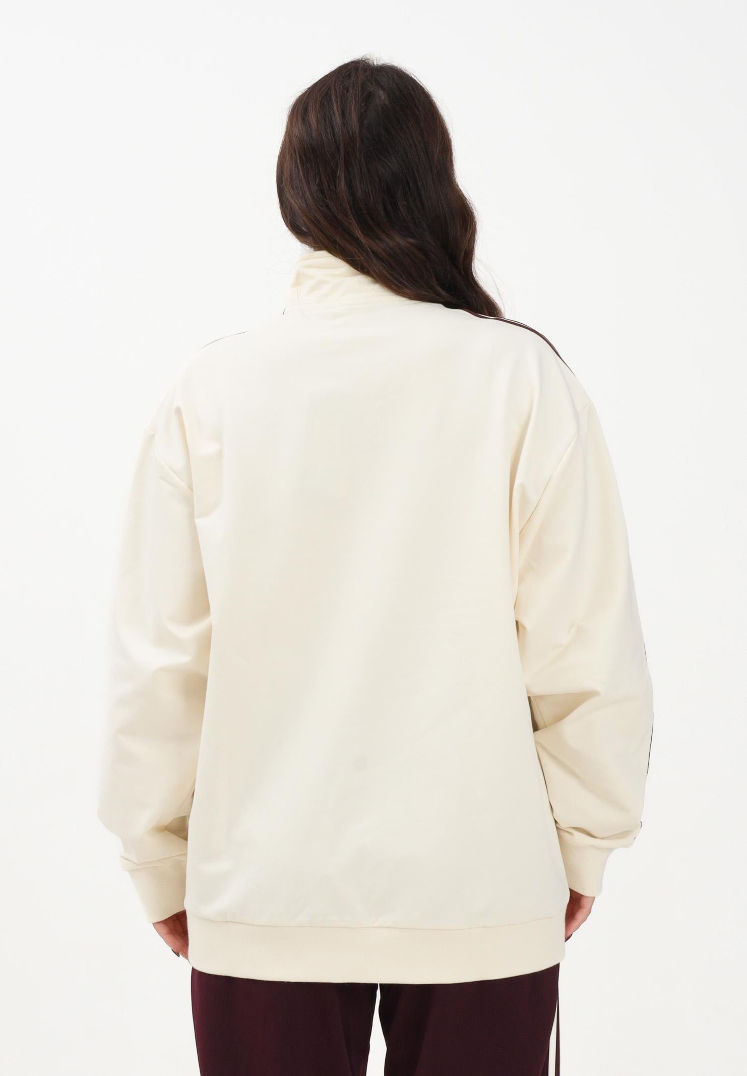 ADIDAS ORIGINALS Felpa con zip Colorblock panna e bordeaux da donna KA7751 . ADIDAS ORIGINALS 