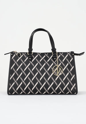 ARMANI EXCHANGE Borsa a mano nera da donna con motivo geometrico e charm con logo XW000400AF17155 MC043 ARMANI EXCHANGE 
