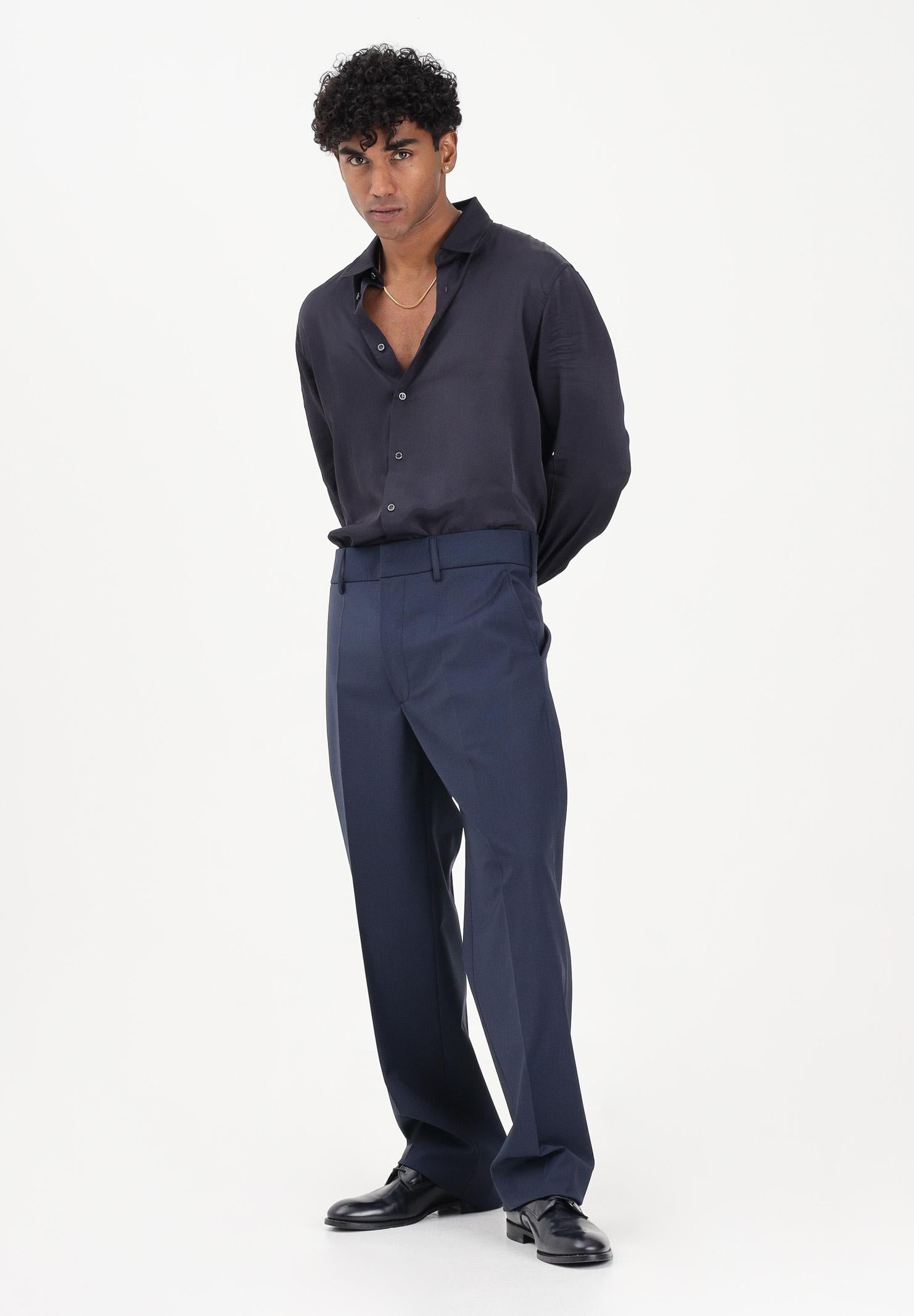 PATRIZIA PEPE Camicia a manica lunga blu da uomo 5C0310A093U C166 PATRIZIA PEPE 