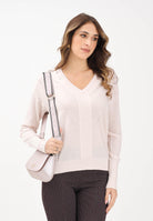 PATRIZIA PEPE Maglioncino scollo a V nude da donna con applicazioni FLY 8K0331KM36 M537 PATRIZIA PEPE 