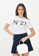 N21 T-shirt a manica corta bianca per donna, ragazzi e bambini con stampa logo N21173N0153 0N100 N21 