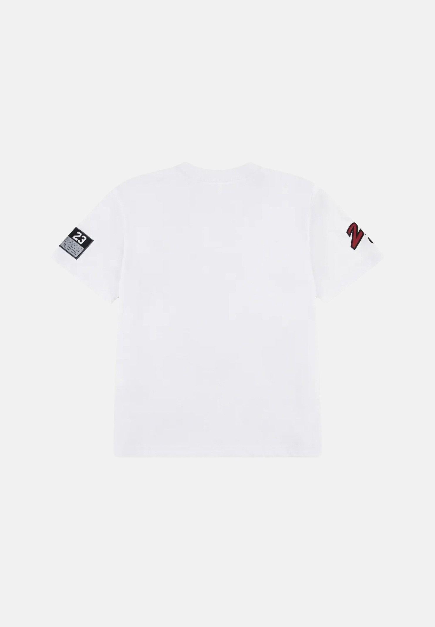 JORDAN T-shirt a manica corta Dynasty Patch bianca per bambino e bambina 95F385 001 JORDAN 