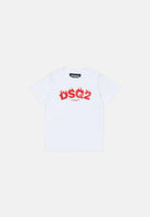 DSQUARED2 T-shirt a manica corta bianca da neonato con stampa DQ3275D00XM DQ100 DSQUARED2 