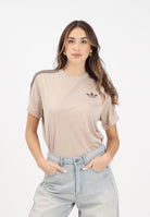 ADIDAS ORIGINALS T-shirt a manica corta beige da donna con logo KD1348 . ADIDAS ORIGINALS 