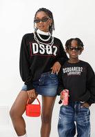 DSQUARED2 Maglioncino girocollo nero per donna, ragazzi e bambini con logo DSQ2 DQ3071D0AFF DQ900 DSQUARED2 