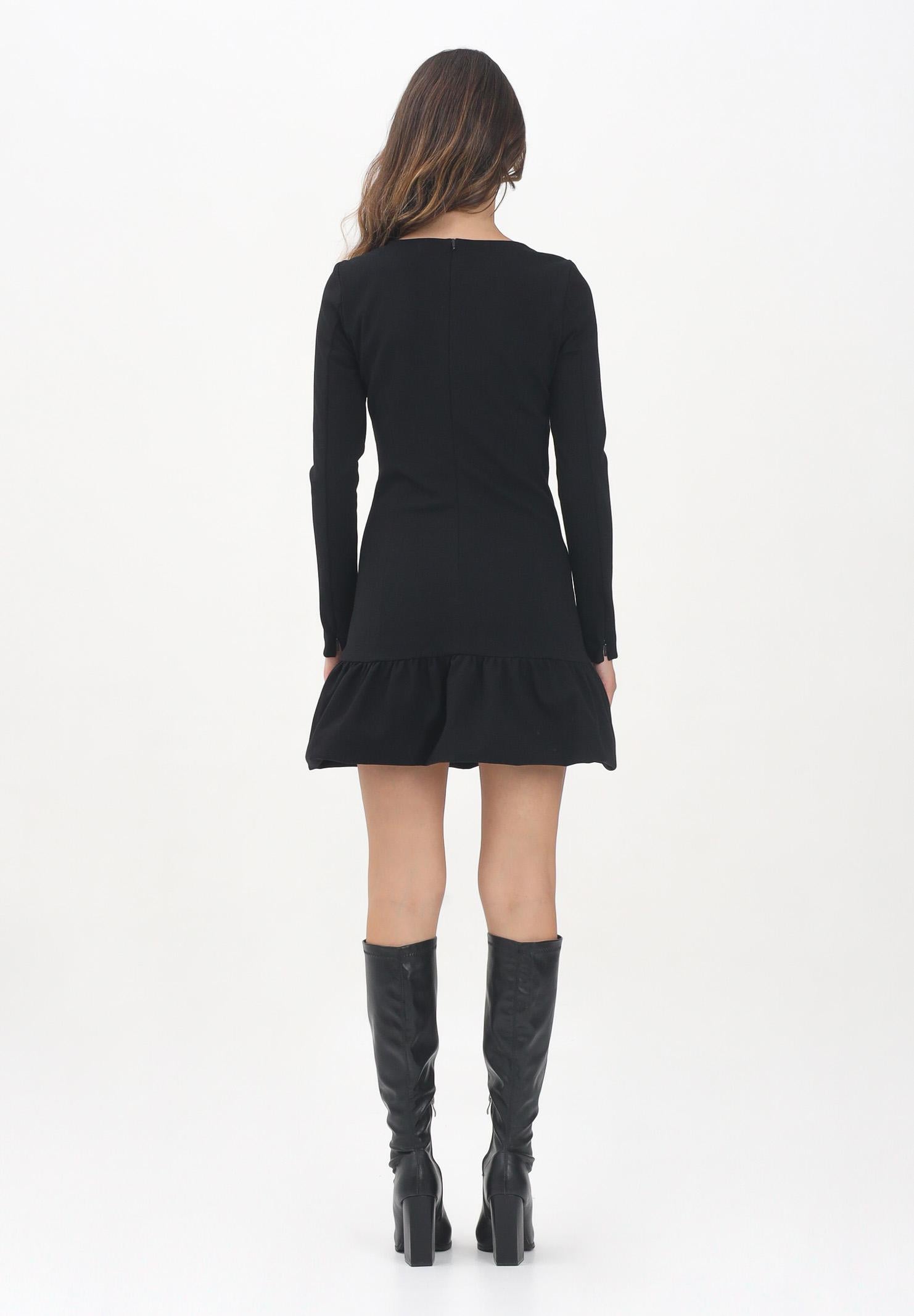 PINKO Abito corto nero da donna con scollo squadrato e balza<BR/><BR/> 105769A15M Z99 PINKO 