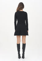 PINKO Abito corto nero da donna con scollo squadrato e balza<BR/><BR/> 105769A15M Z99 PINKO 