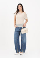 PINKO Jeans balloon SICURO ZIP realizzato in blue denim con scoloriture da donna 105680A33X PJD PINKO 