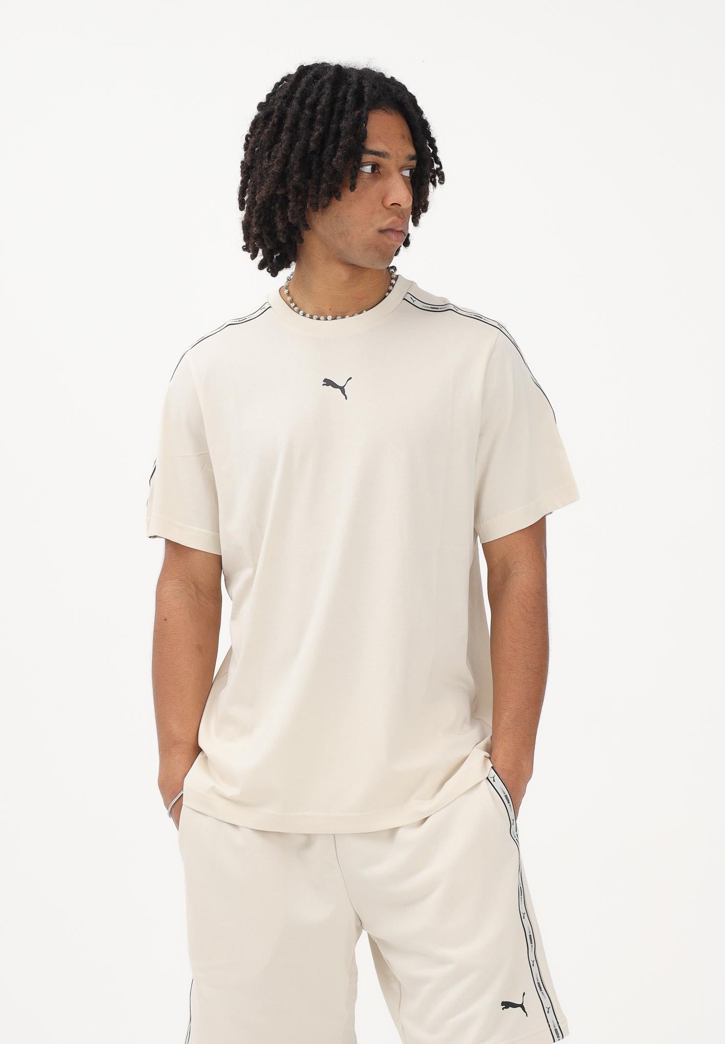 PUMA T-shirt a manica corta Essentials Tape panna da uomo 691693 87 PUMA 