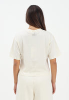 MARCELO BURLON COUNTY OF MILAN T-shirt a manica corta panna da donna con strass 25ICM30016 LA MARCELO BURLON COUNTY OF MILAN 