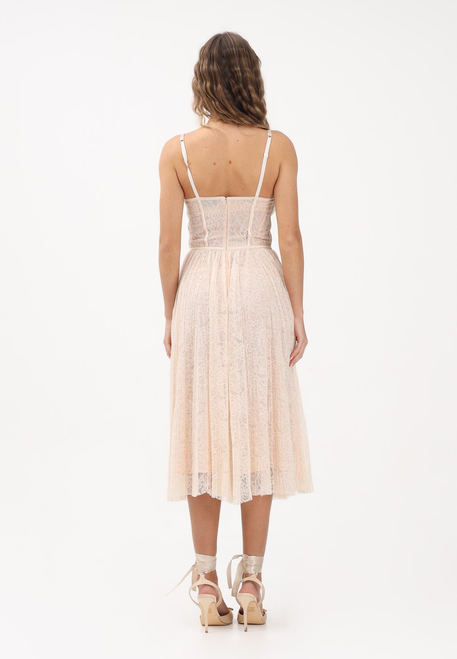 ELISABETTA FRANCHI Abito midi burro da donna realizzato in delicato pizzo AB97162E2 EG9 ELISABETTA FRANCHI 