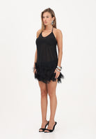 NOELL MAGGINI Abito corto nero da donna con piume 0126122 NE NOELL MAGGINI 