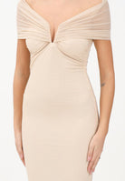 ALMA SANCHEZ Abito lungo Acati burro da donna con strass AS2526009RT 059 ALMA SANCHEZ 